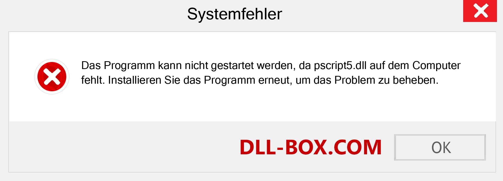 pscript5.dll-Datei fehlt?. Download für Windows 7, 8, 10 - Fix pscript5 dll Missing Error unter Windows, Fotos, Bildern